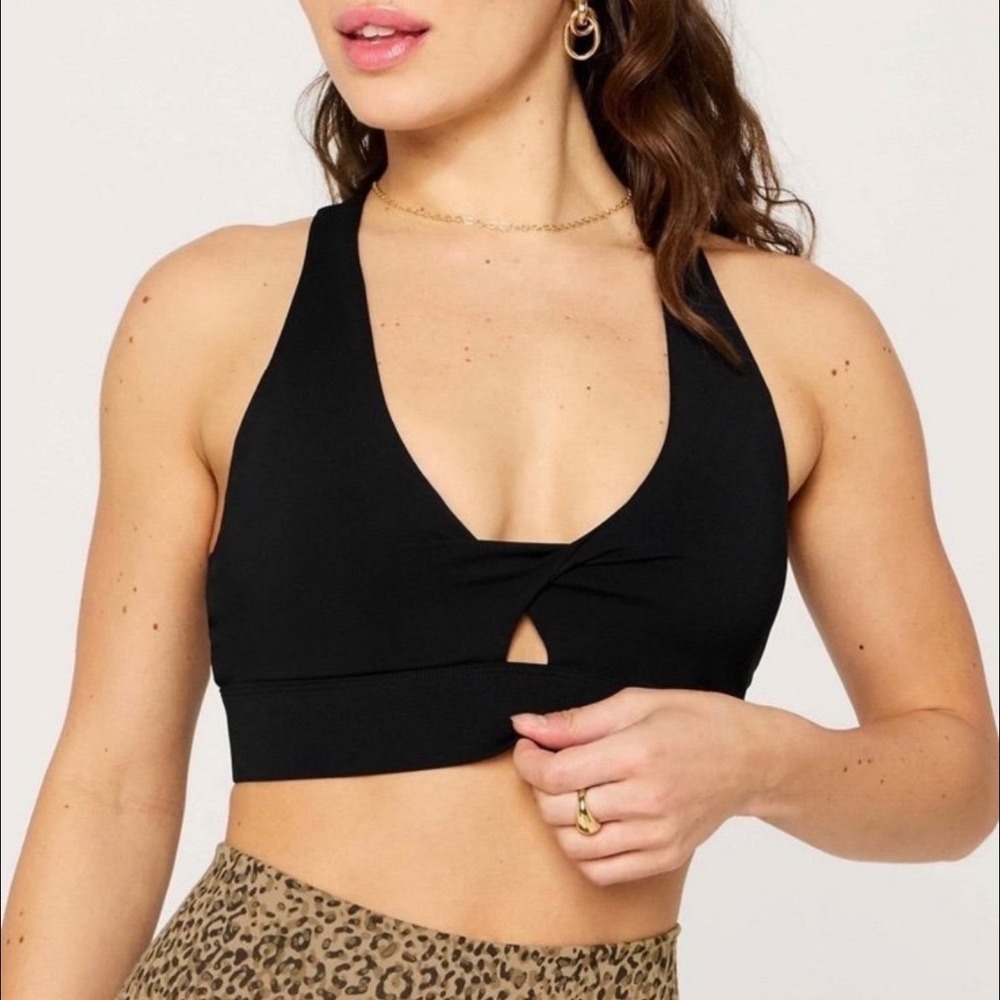 NWT Fabletics Oasis Twist Sports Bra 1X/2XL Black Activewear